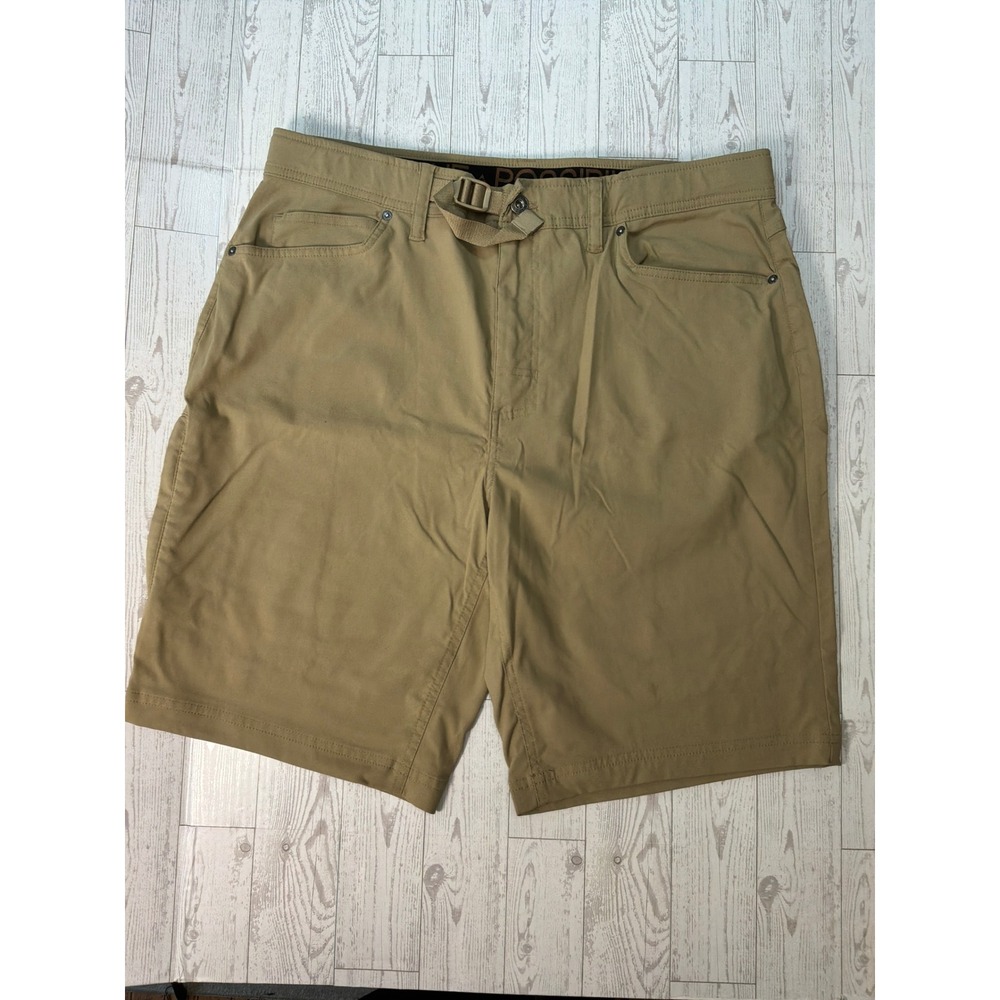 Gerry Hiking Shorts Mens 36 Tan Stretch Nylon Belted Outdoor Gorpcore
